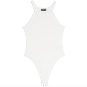 Danielle Bernstein Women's Rib-Knit Bodysuit White Size Large